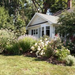 House with the garden in front