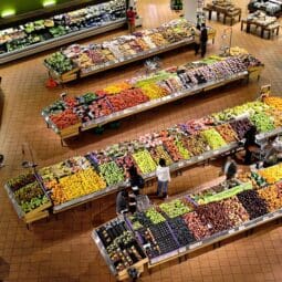 Vegetable section in the supermarket